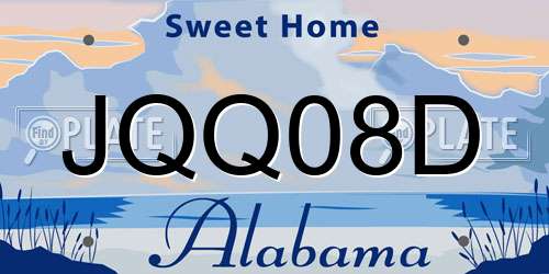 JQQ08D Alabama License Plate