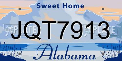 JQT7913 Alabama License Plate