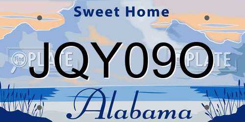 JQY09O Alabama License Plate