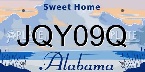 JQY09Q Alabama License Plate