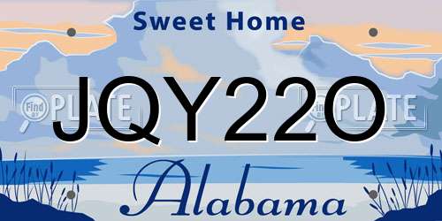 JQY22O Alabama License Plate