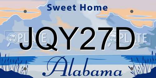 JQY27D Alabama License Plate