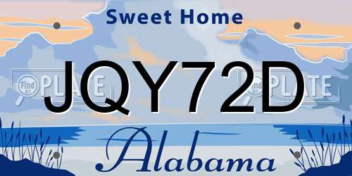 JQY72D Alabama License Plate