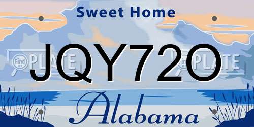 JQY72O Alabama License Plate