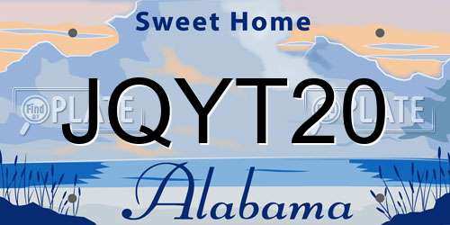 JQYT20 Alabama License Plate
