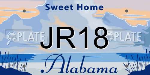 JR18 Alabama License Plate