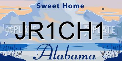 JR1CH1 Alabama License Plate