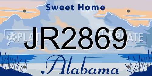 JR2869 Alabama License Plate