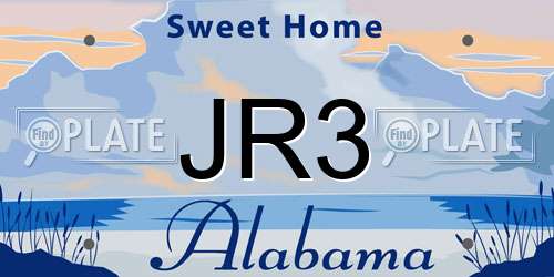 JR3 Alabama License Plate
