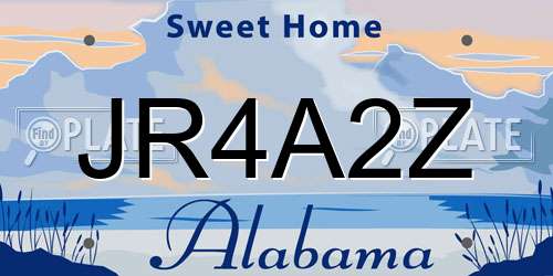 JR4A2Z Alabama License Plate