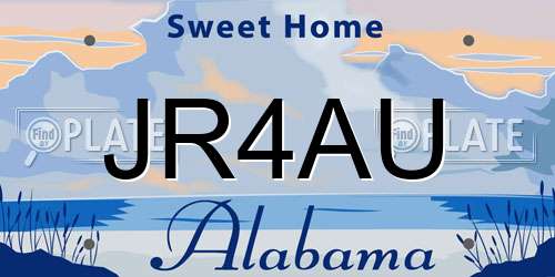 JR4AU Alabama License Plate