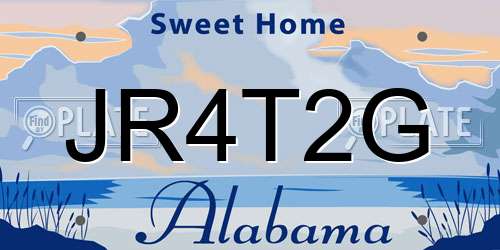 JR4T2G Alabama License Plate