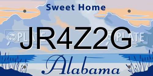JR4Z2G Alabama License Plate