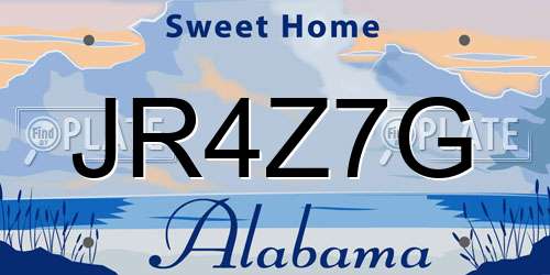 JR4Z7G Alabama License Plate