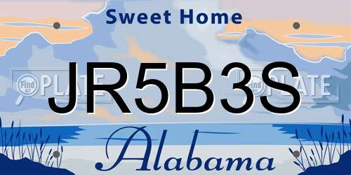JR5B3S Alabama License Plate