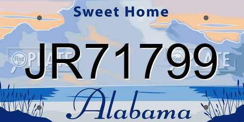 JR71799 Alabama License Plate