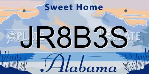 JR8B3S Alabama License Plate