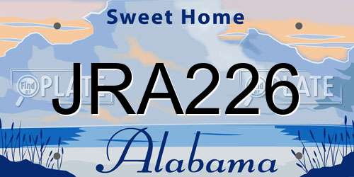 JRA226 Alabama License Plate