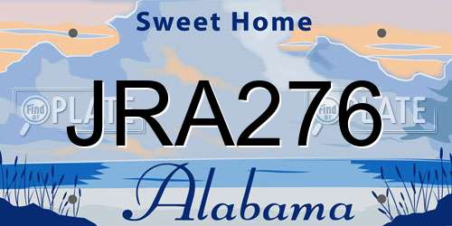 JRA276 Alabama License Plate