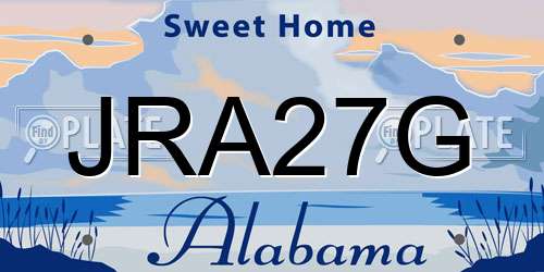 JRA27G Alabama License Plate