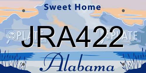JRA422 Alabama License Plate