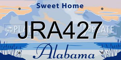 JRA427 Alabama License Plate