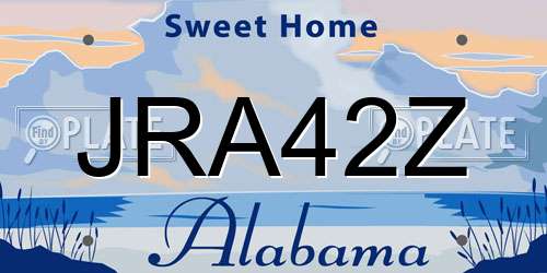 JRA42Z Alabama License Plate