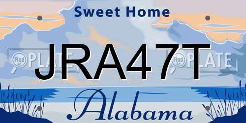 JRA47T Alabama License Plate