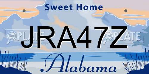 JRA47Z Alabama License Plate
