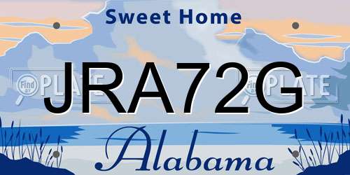 JRA72G Alabama License Plate