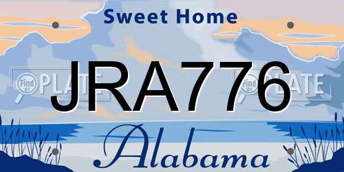 JRA776 Alabama License Plate