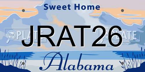 JRAT26 Alabama License Plate