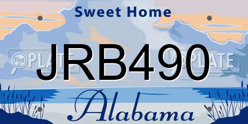 JRB490 Alabama License Plate