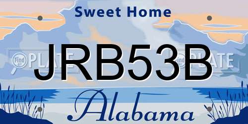 JRB53B Alabama License Plate
