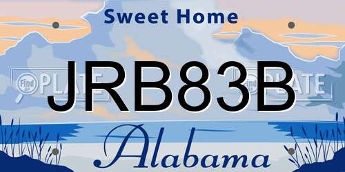 JRB83B Alabama License Plate