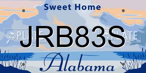 JRB83S Alabama License Plate