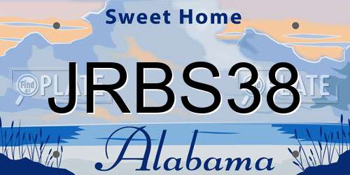 JRBS38 Alabama License Plate