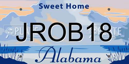 JROB18 Alabama License Plate