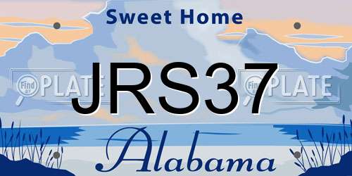 JRS37 Alabama License Plate