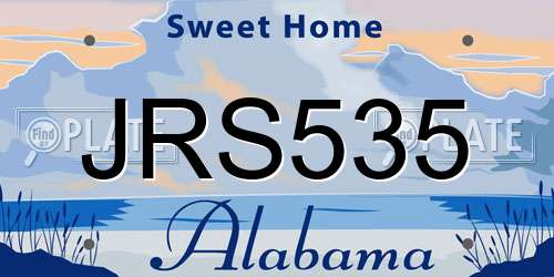 JRS535 Alabama License Plate
