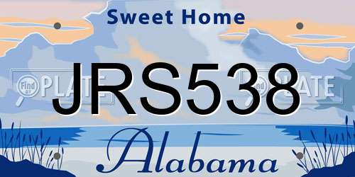 JRS538 Alabama License Plate