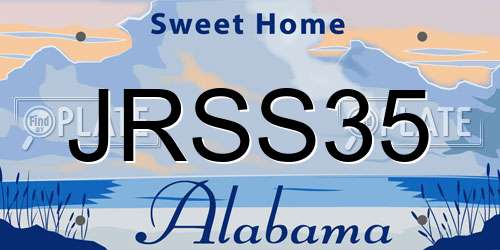 JRSS35 Alabama License Plate