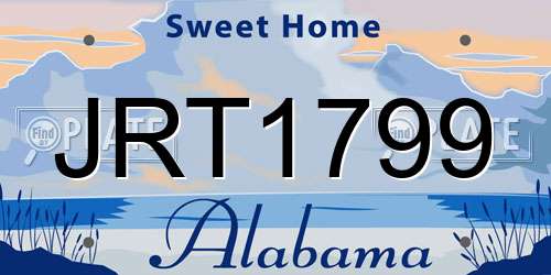 JRT1799 Alabama License Plate