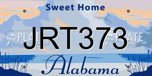 JRT373 Alabama License Plate