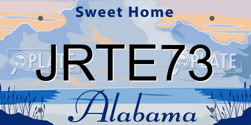 JRTE73 Alabama License Plate