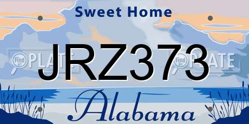 JRZ373 Alabama License Plate