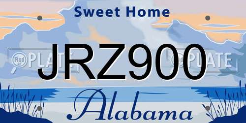JRZ900 Alabama License Plate