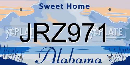 JRZ971 Alabama License Plate