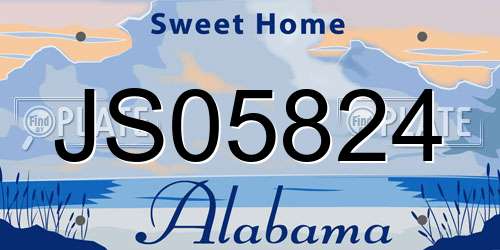 JS05824 Alabama License Plate