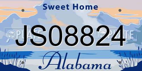 JS08824 Alabama License Plate